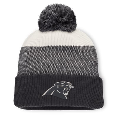 Carolina Panthers Fanatics Cuffed Knit Hat with Pom - Charcoal/Gray