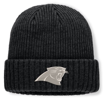 Carolina Panthers Fanatics Cabin Cuffed Knit Hat - Heather Black