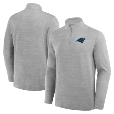 Carolina Panthers Fanatics Clutch Quarter-Zip Pullover - Heather Gray