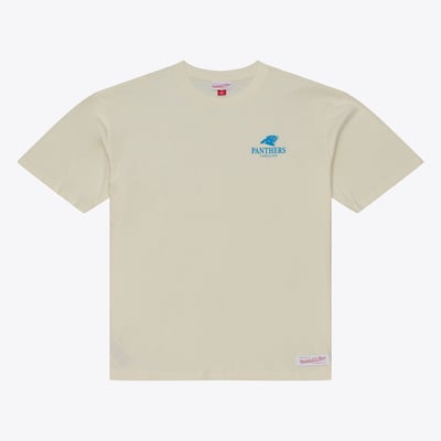 Carolina Panthers Mitchell & Ness Core Essentials Micro Logo T-Shirt - Cream