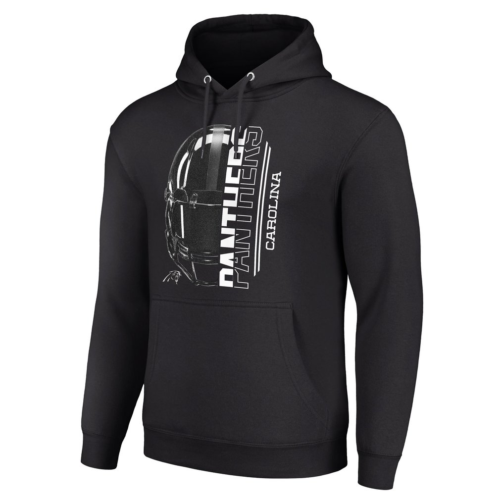 Carolina Panthers Starter Unisex Half Helmet Logo Pullover Hoodie - Black