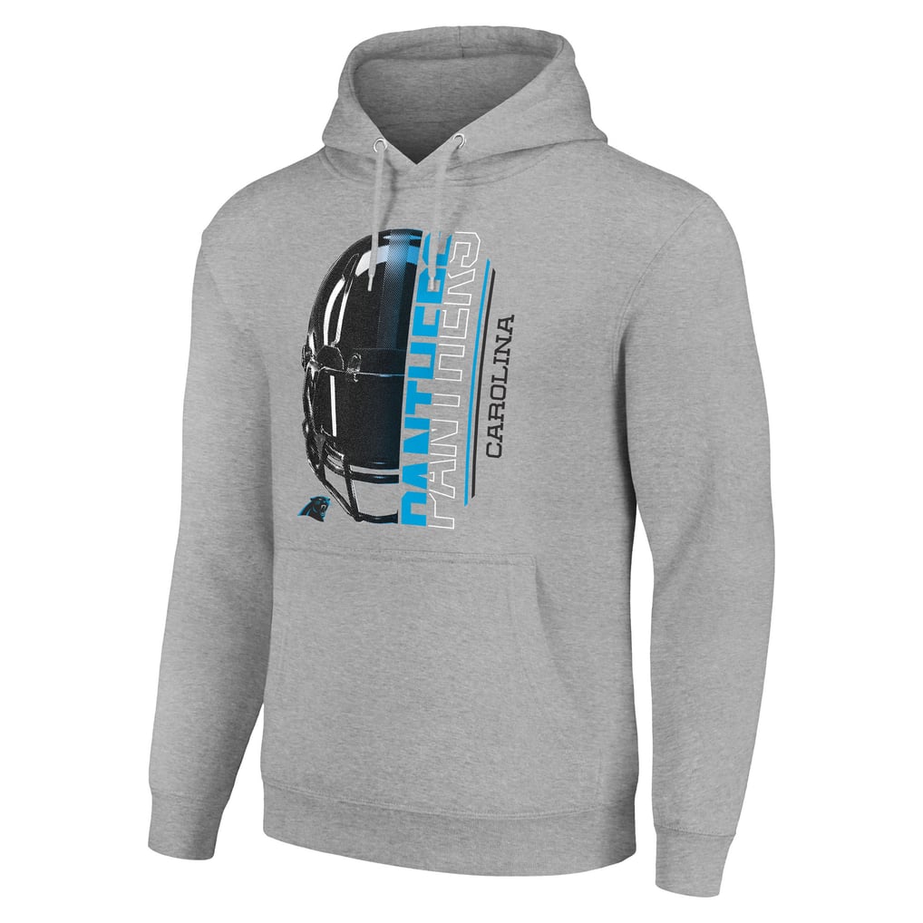 Carolina Panthers Starter Unisex Half Helmet Logo Pullover Hoodie - Heather Gray