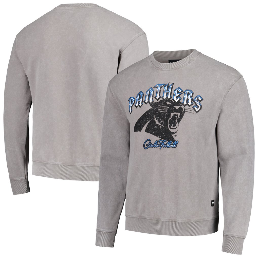 Carolina Panthers The Wild Collective Unisex Distressed Pullover Sweatshirt - Gray