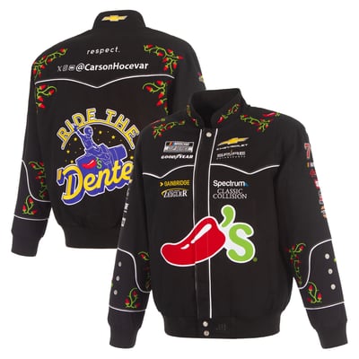 Carson Hocevar JH Design 2026 Chili's Full-Snap Twill Racing Jacket - Black