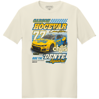  Carson Hocevar Spire Motorsports #77 Chili's Car Throwback T-Shirt - Natural
