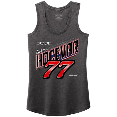 Carson Hocevar Spire Motorsports Women's Tri-Blend Tank Top - Charcoal