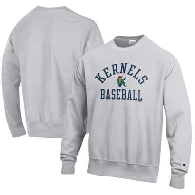 Cedar Rapids Kernels Champion Baseball Reverse Weave Pullover Sweatshirt - Gray