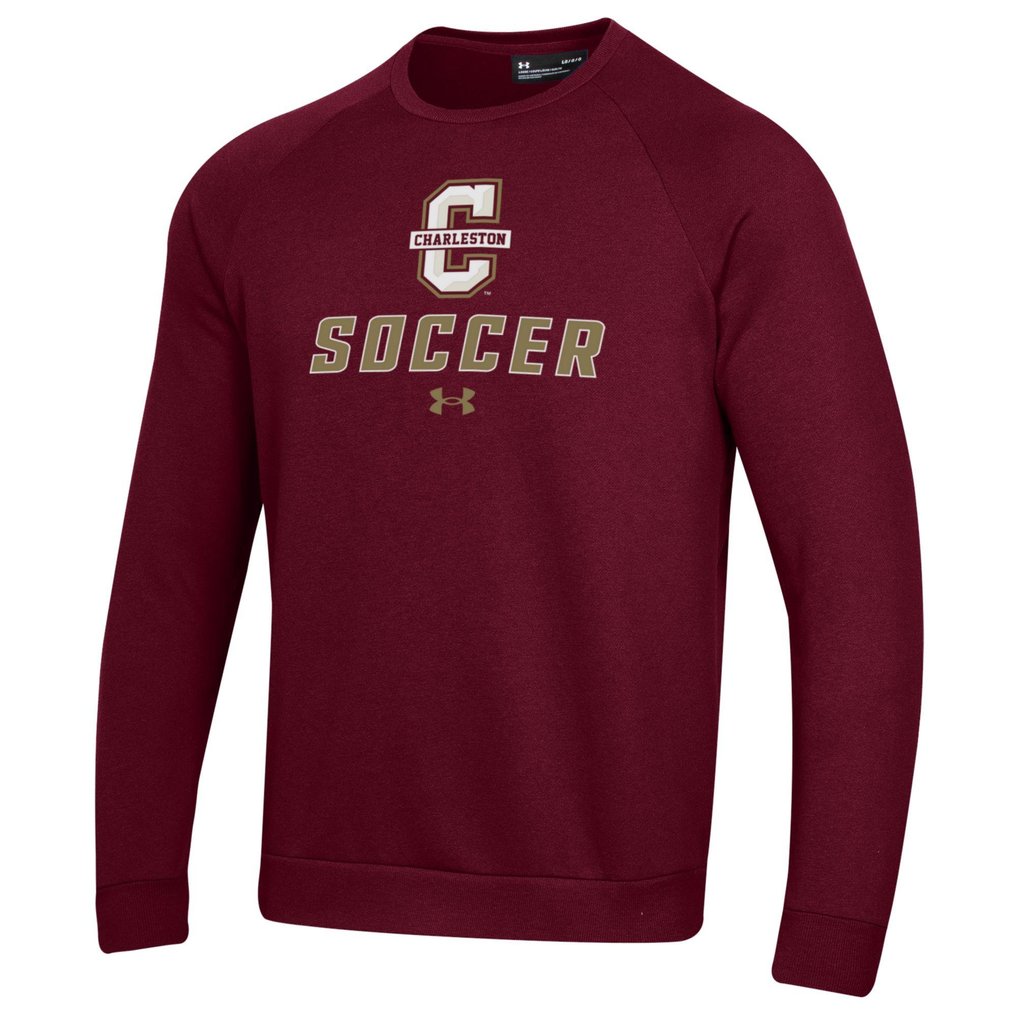 Charleston Cougars Under Armour Soccer Rival Fleece Raglan Pullover Sweatshirt - Maroon