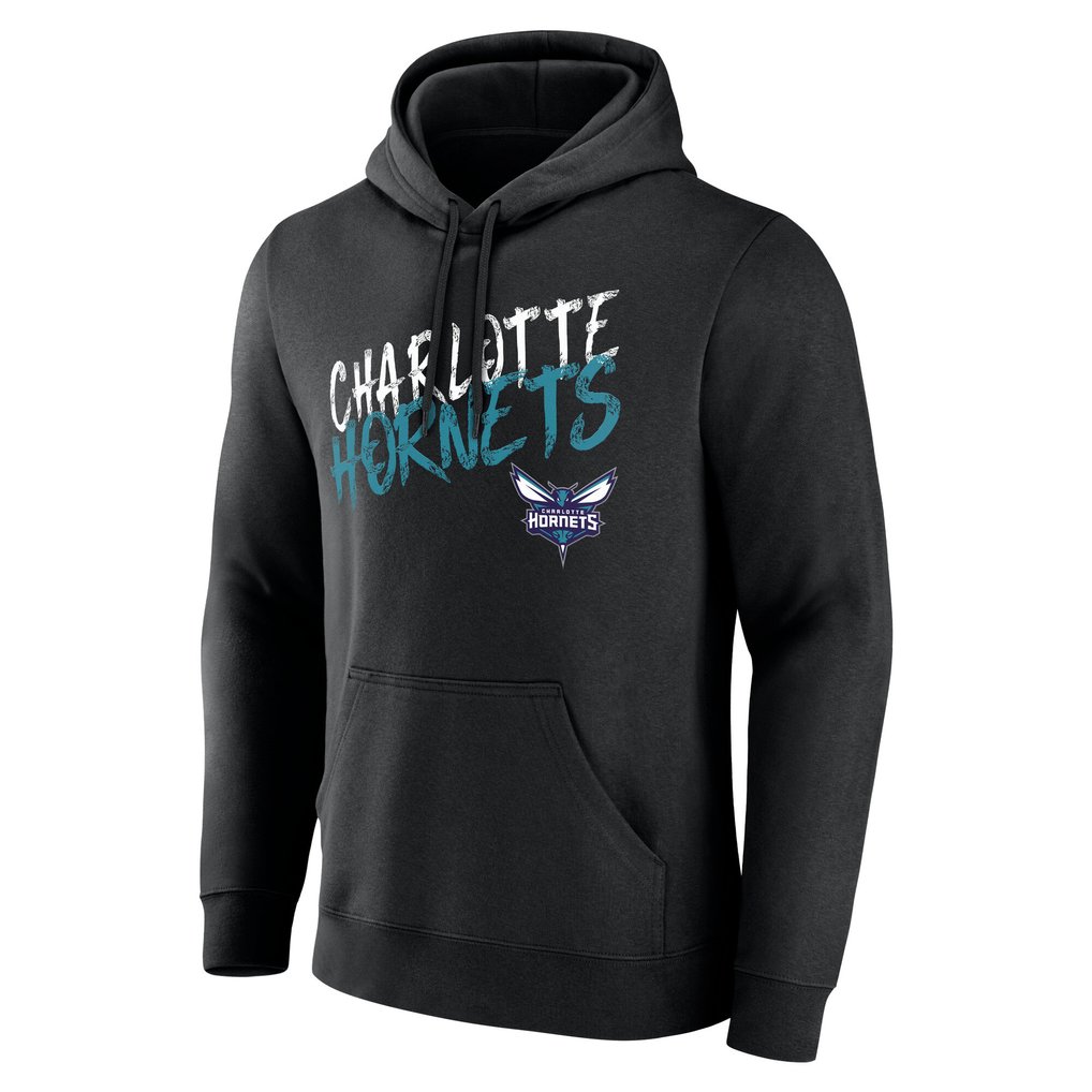 Charlotte Hornets Hustle Custom Pullover Hoodie - Black