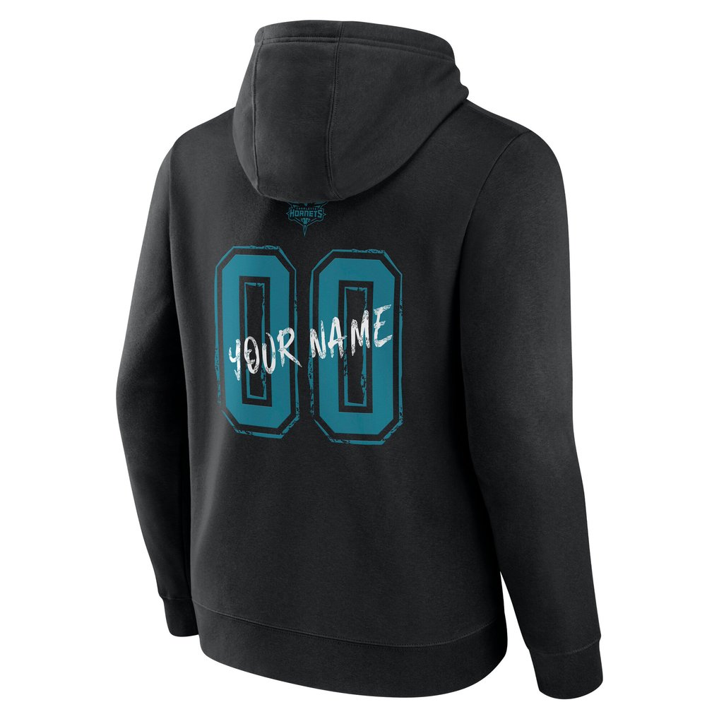 Charlotte Hornets Hustle Custom Pullover Hoodie - Black