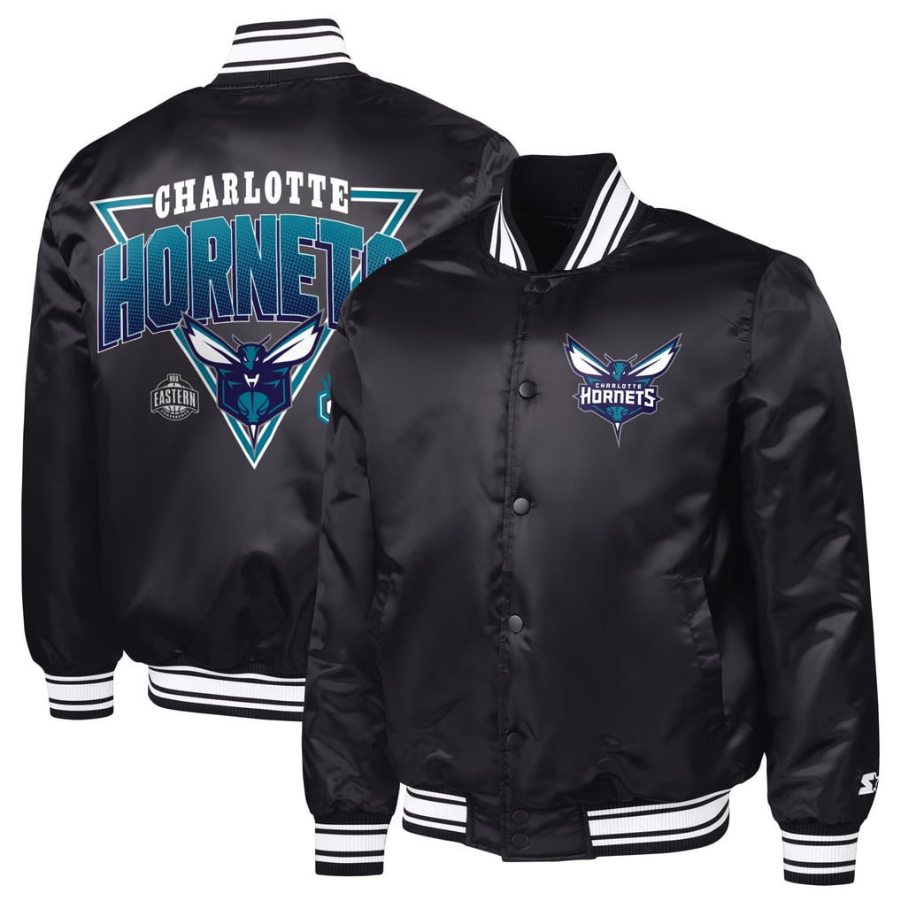  Charlotte Hornets Starter Triangle Full-Snap Varsity Jacket - Black