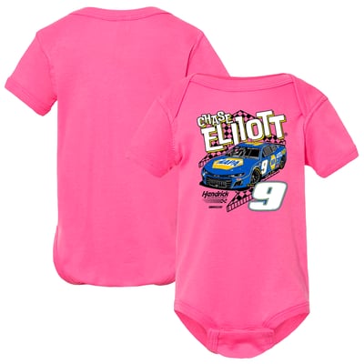  Chase Elliott Hendrick Motorsports Team Collection Girls Newborn & Infant Car Bodysuit - Pink