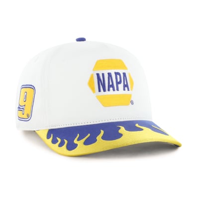  Chase Elliott '47 Flame Hitch Adjustable Hat - White/Yellow