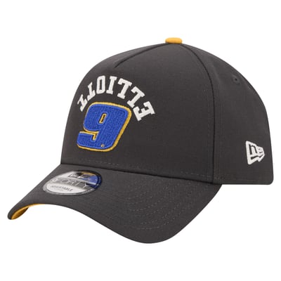  Chase Elliott New Era Upside-Down Chain Stitch A-Frame 9FORTY Adjustable Hat - Black