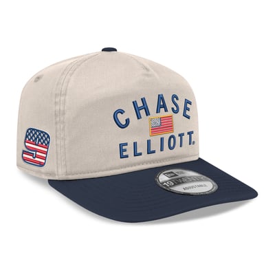  Chase Elliott New Era Flag 19TWENTY Adjustable Hat - Khaki/Navy