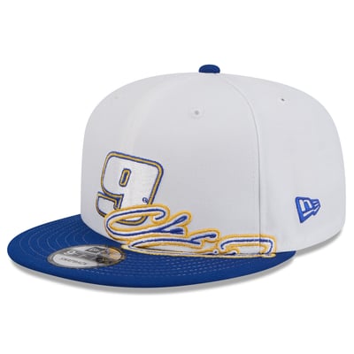 Chase Elliott New Era  9FIFTY Snapback Hat - White/Blue