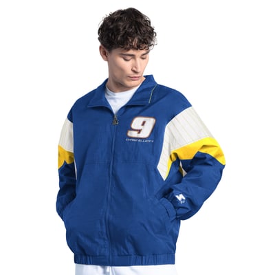 Chase Elliott Starter NAPA Yard Line Full-Zip Jacket - Royal/Yellow
