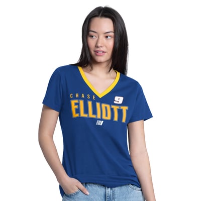  Chase Elliott G-III 4Her by Carl Banks Women's Best Team V-Neck T-Shirt - Royal