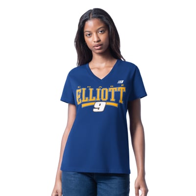 Chase Elliott G-III 4Her by Carl Banks Women's Cheer Dance V-Neck T-Shirt - Royal