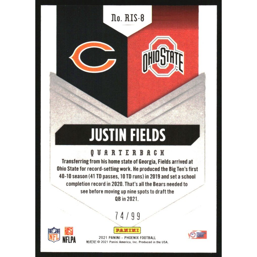 2021 Panini Phoenix Rookie Rising Orange #8 Justin Fields