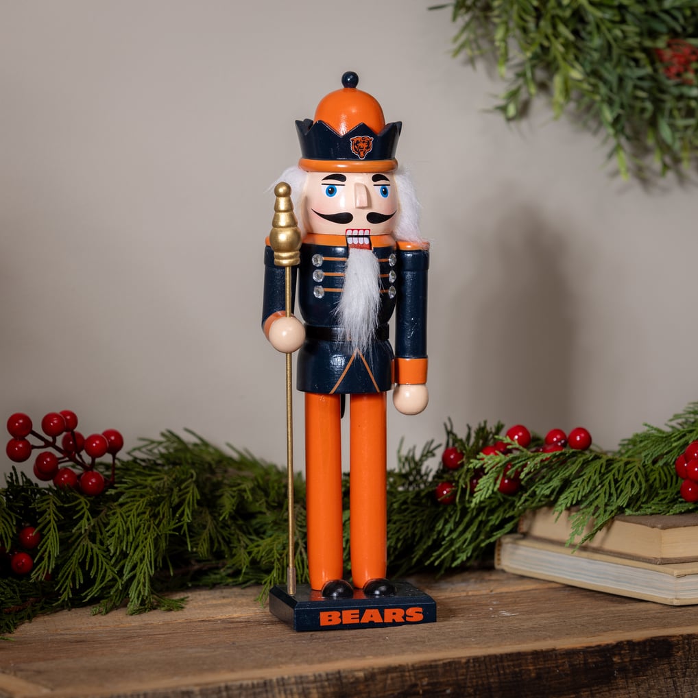 Chicago Bears 12" Wooden Nutcracker Statue