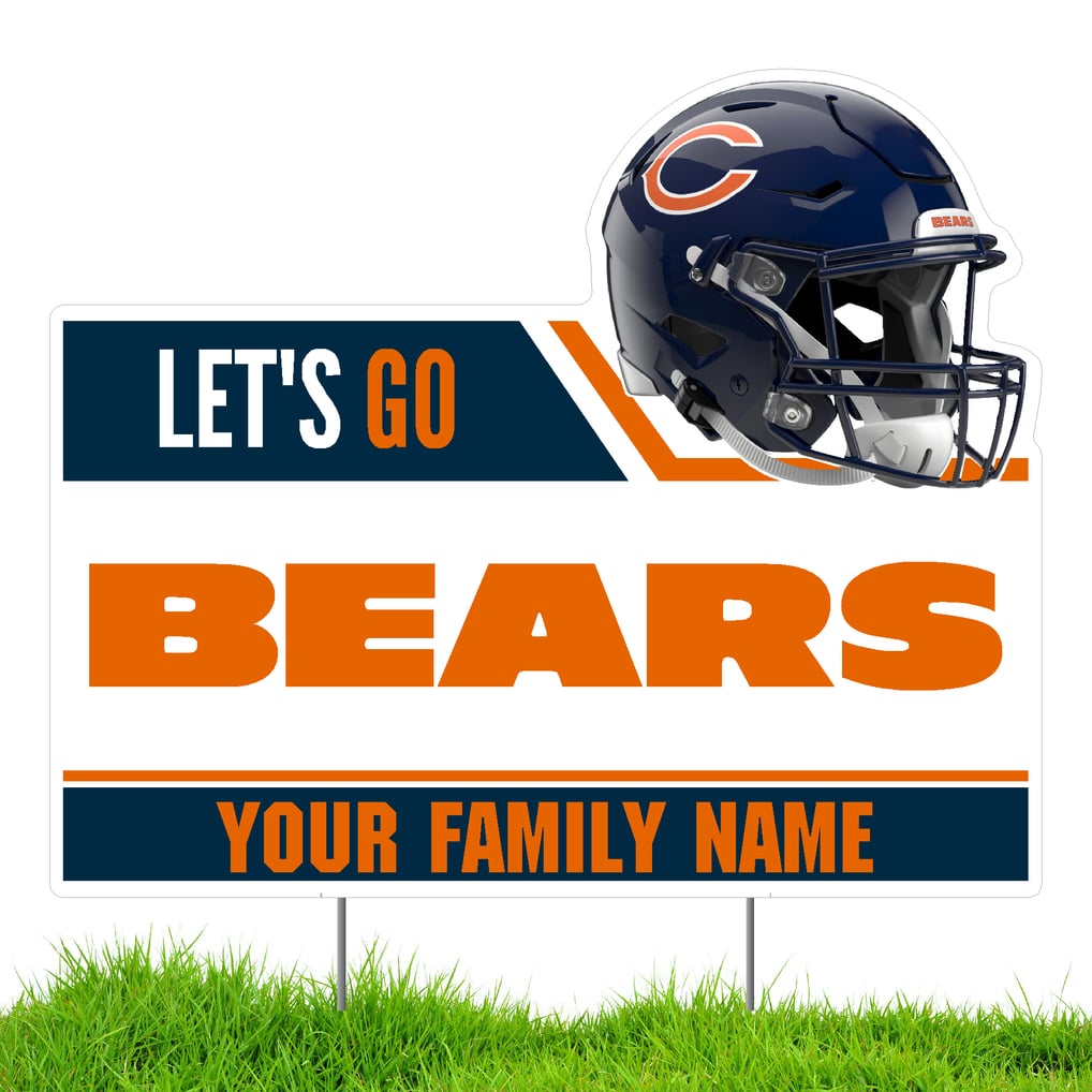 Chicago Bears Let's Go Personalized Lawn Sign