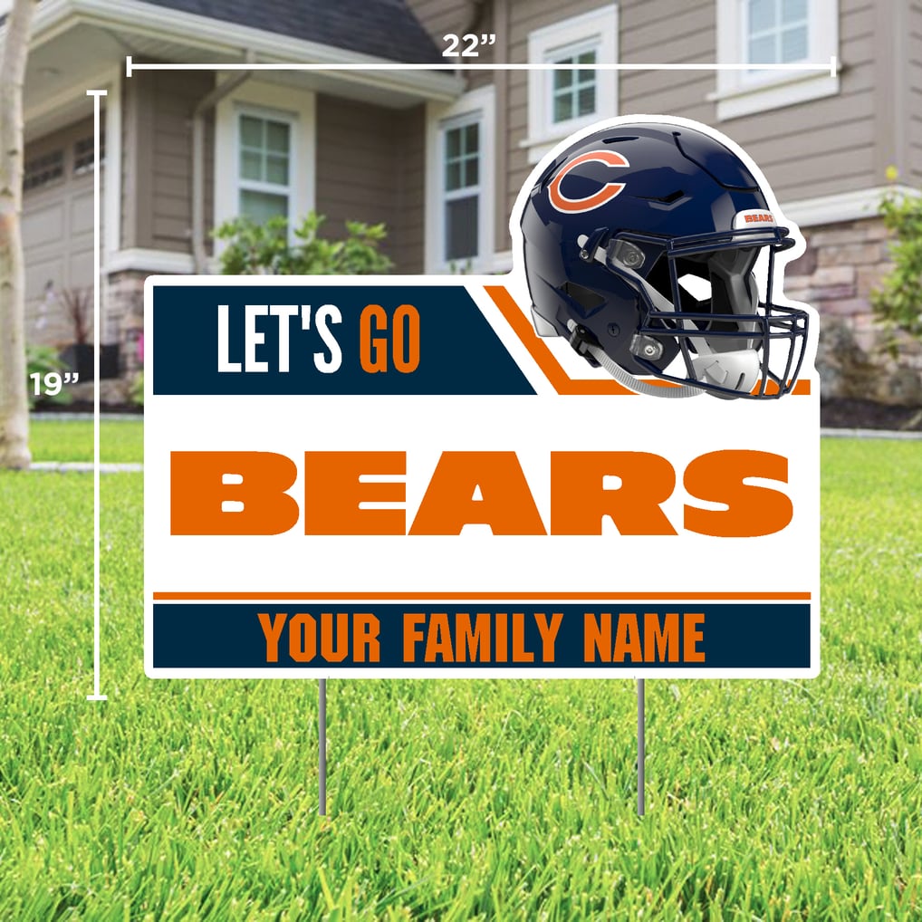 Chicago Bears Let's Go Personalized Lawn Sign