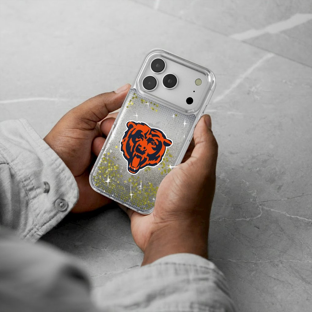 Chicago Bears Linen Logo iPhone Glitter Case