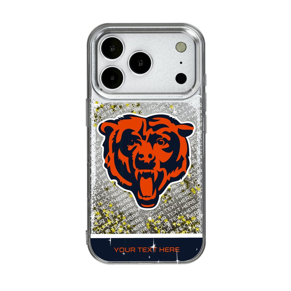 Chicago Bears Personalized Endzone Plus Design iPhone Glitter Phone Case