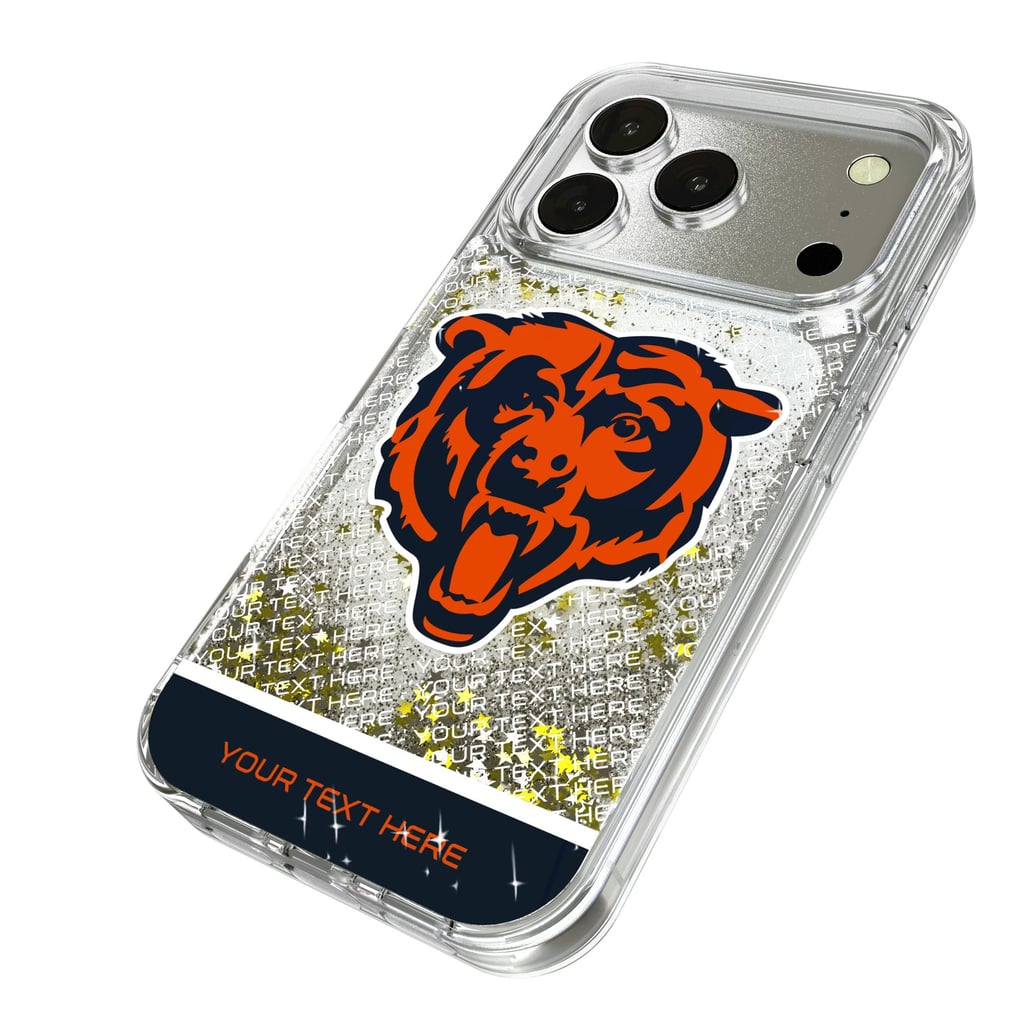 Chicago Bears Personalized Endzone Plus Design iPhone Glitter Phone Case