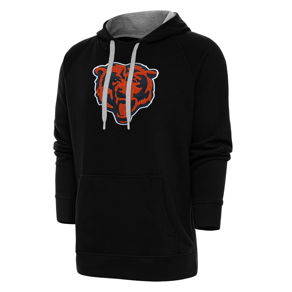 Chicago Bears Antigua Victory Chenille Pullover Hoodie - Black