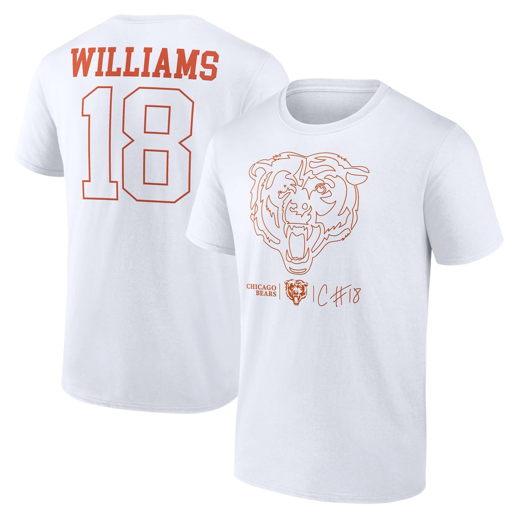 Caleb Williams Chicago Bears Outline Player T-Shirt - White