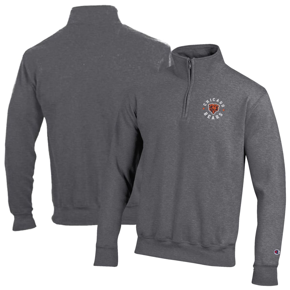 Chicago Bears Champion Powerblend Quarter-Zip Pullover - Heather Gray