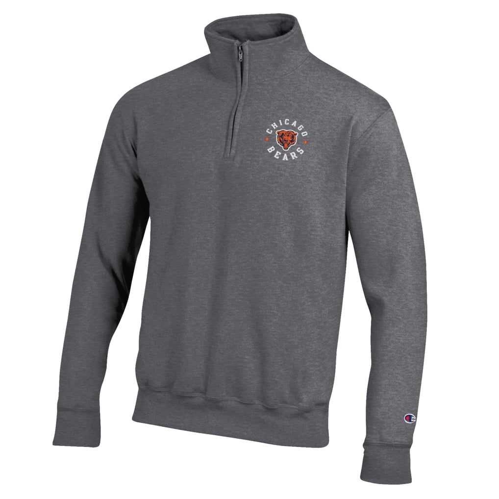 Chicago Bears Champion Powerblend Quarter-Zip Pullover - Heather Gray