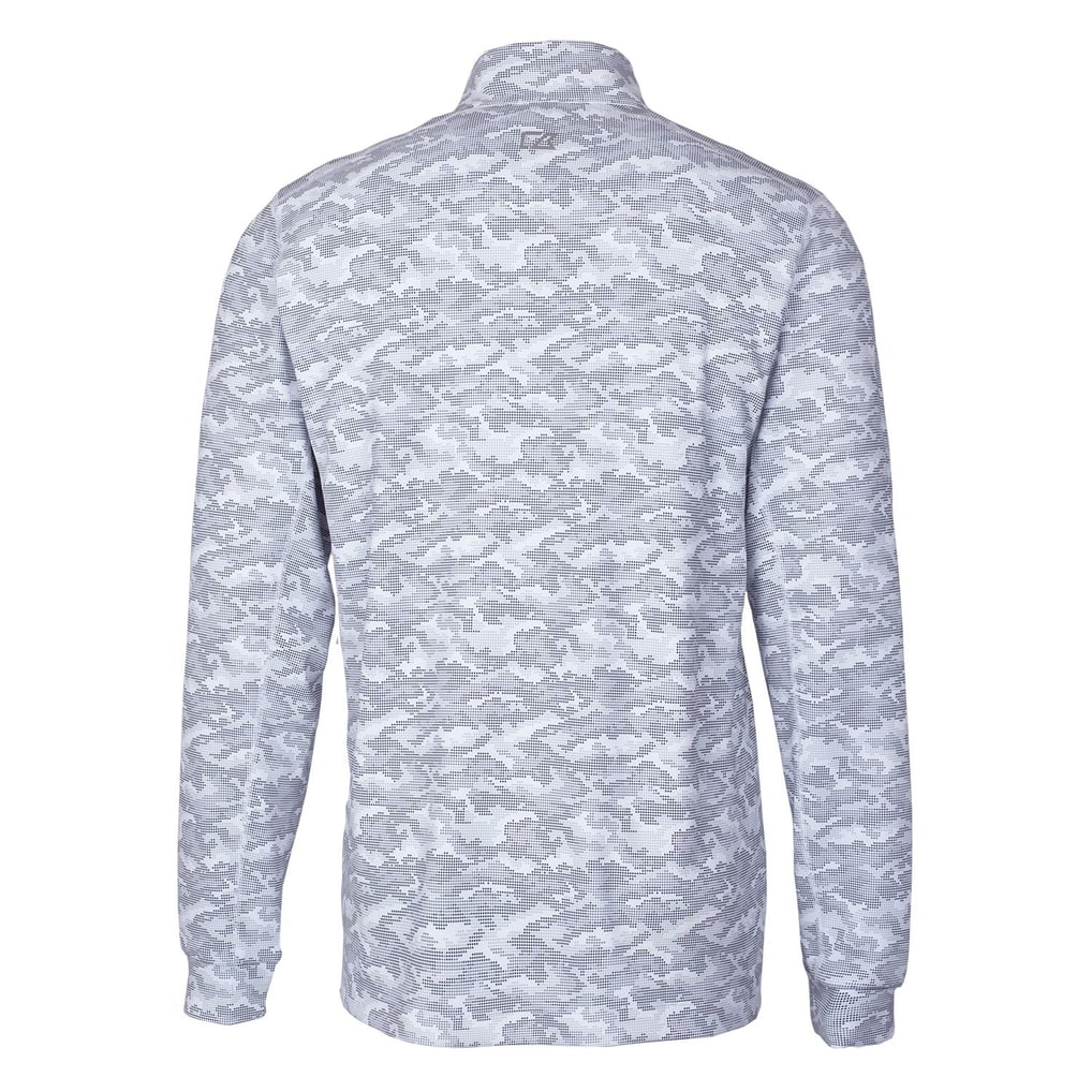 Chicago Bears Cutter & Buck Throwback Logo Traverse Camo Print Stretch Quarter-Zip Pullover Top - Charcoal