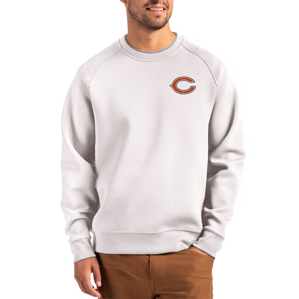 Chicago Bears Cutter & Buck Team Logo Roam Recycled Raglan Pullover Sweatshirt - Gray
