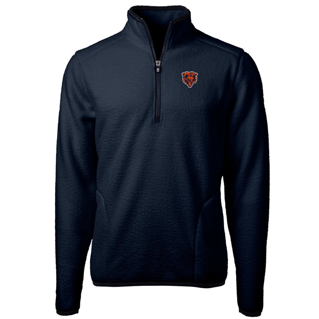 Chicago Bears Cutter & Buck Throwback Eco Sherpa Fleece Quarter-Zip Pullover Jacket - Navy