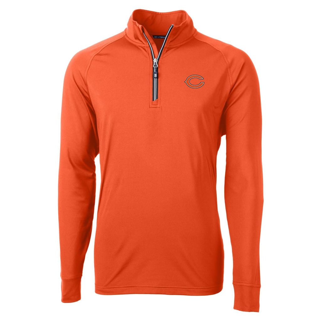 Chicago Bears Cutter & Buck Adapt Eco Knit Quarter-Zip Pullover Jacket - Orange