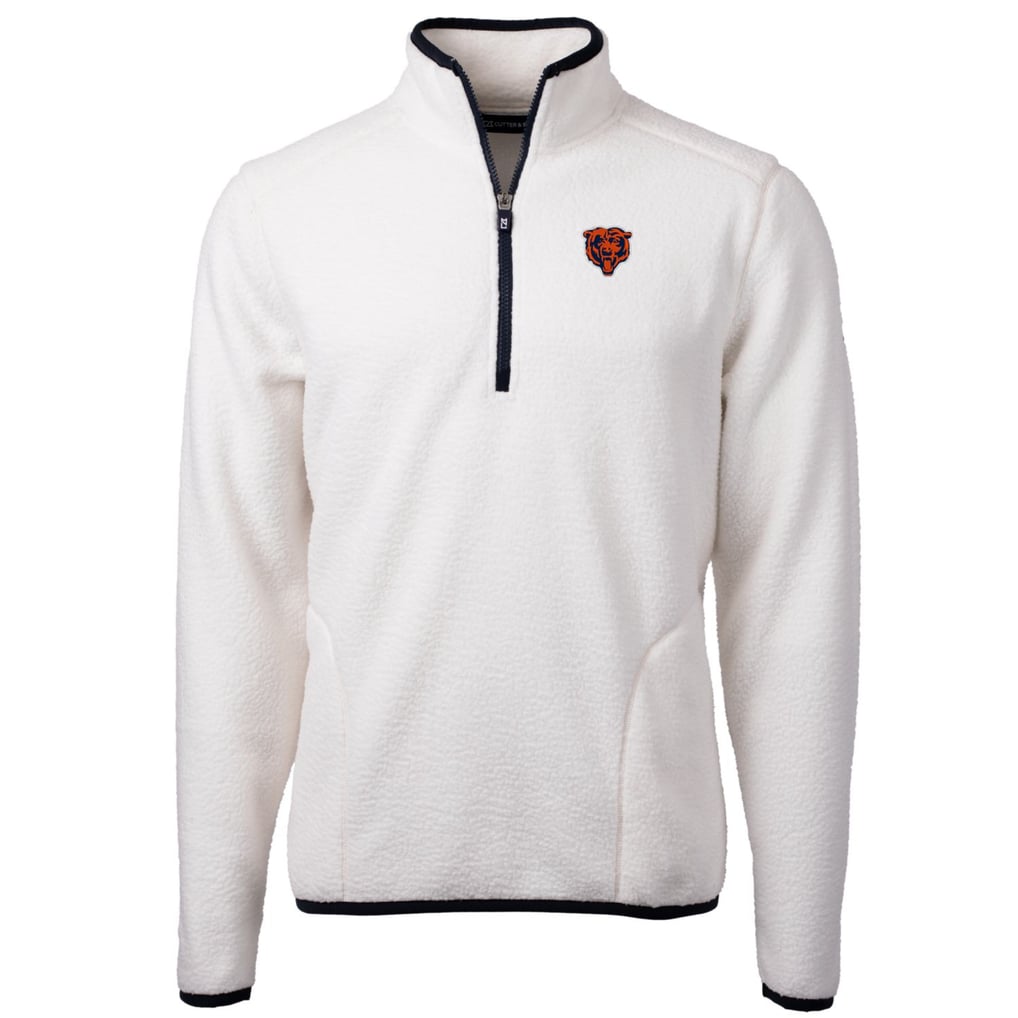 Chicago Bears Cutter & Buck Throwback Eco Sherpa Fleece Quarter-Zip Pullover Jacket - White