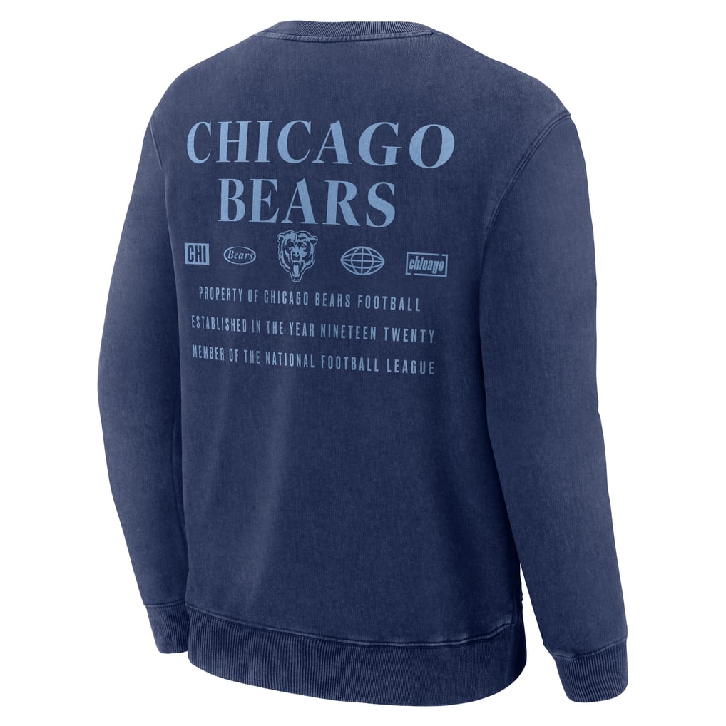 Chicago Bears Fanatics Deep Route Pullover Sweatshirt - Navy