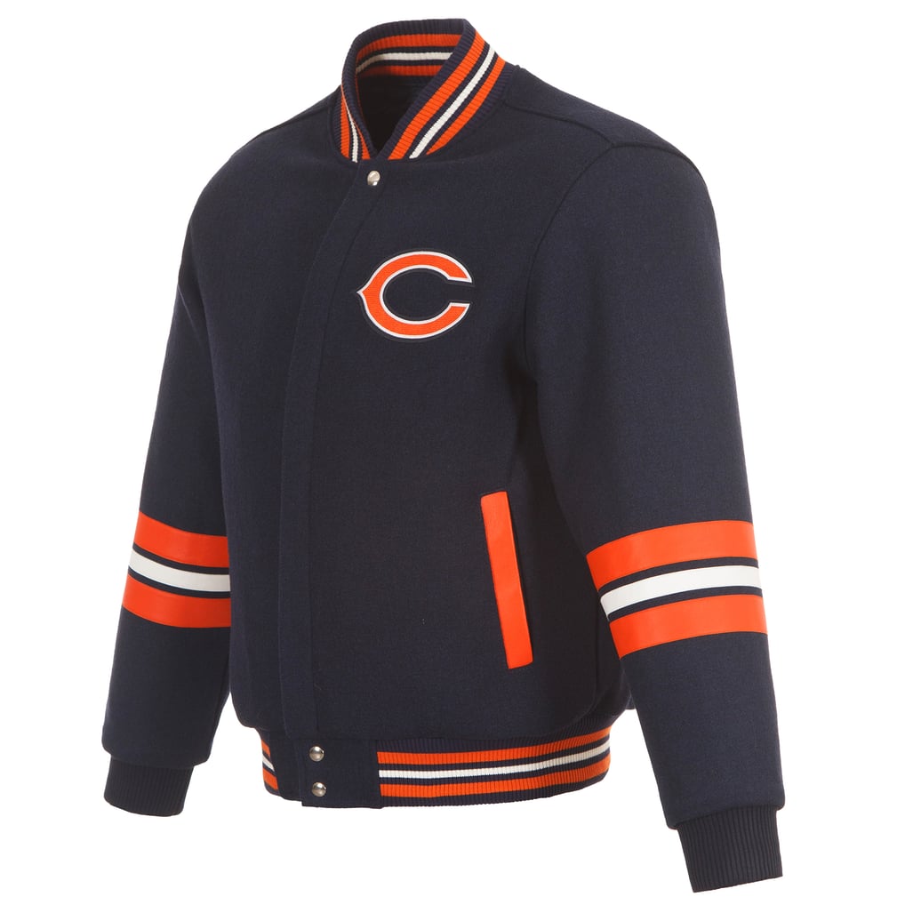Chicago Bears JH Design Full-Zip Varsity Jacket - Navy