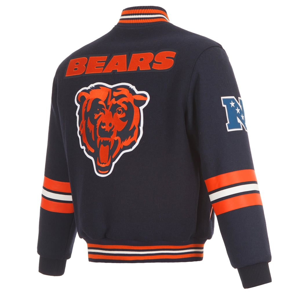 Chicago Bears JH Design Full-Zip Varsity Jacket - Navy