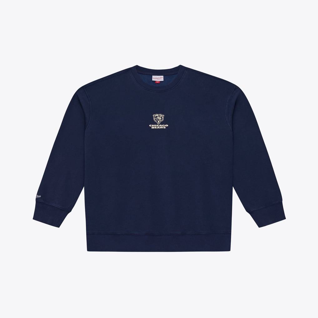 Chicago Bears Mitchell & Ness Core Essentials Micro Logo Fleece Sweatshirt - Navy
