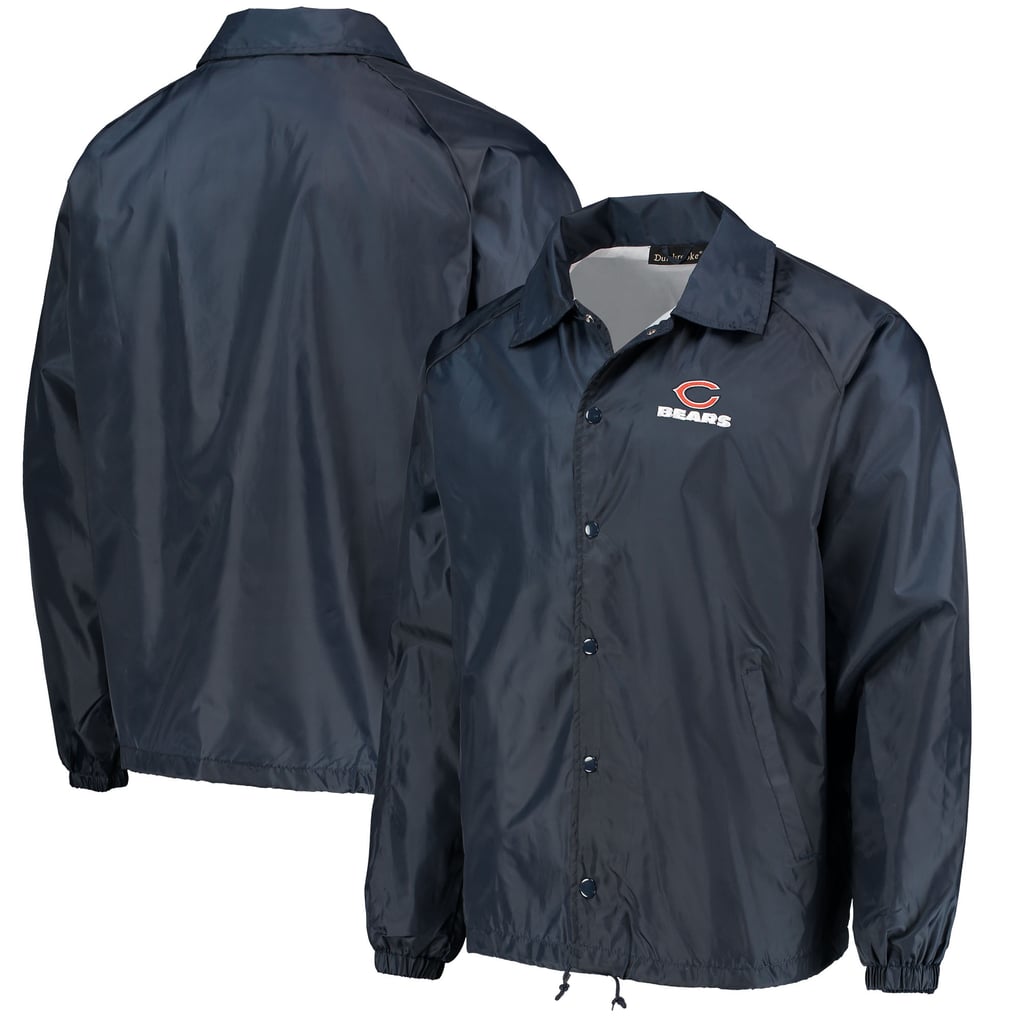 Chicago Bears Coaches Classic Raglan Full-Snap Windbreaker Jacket - Navy