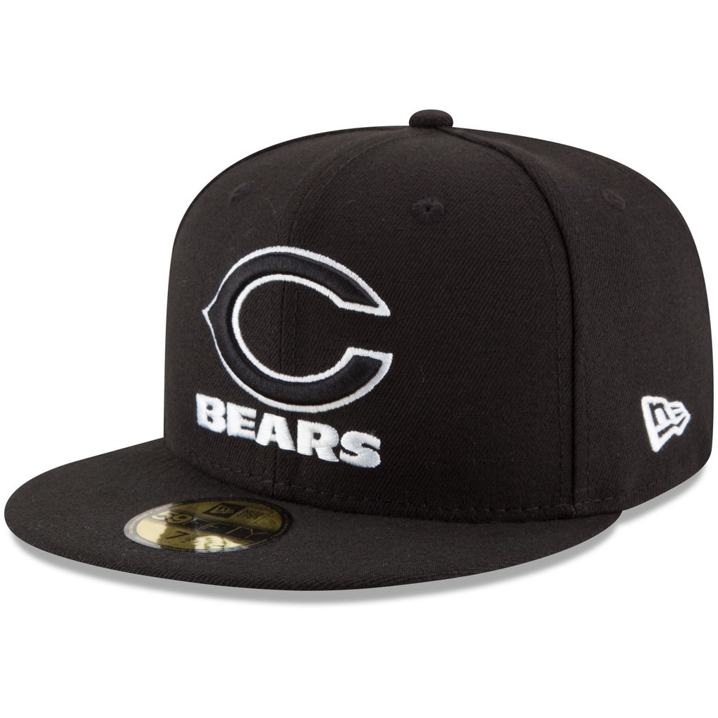 Chicago Bears New Era B-Dub 59FIFTY Fitted Hat - Black