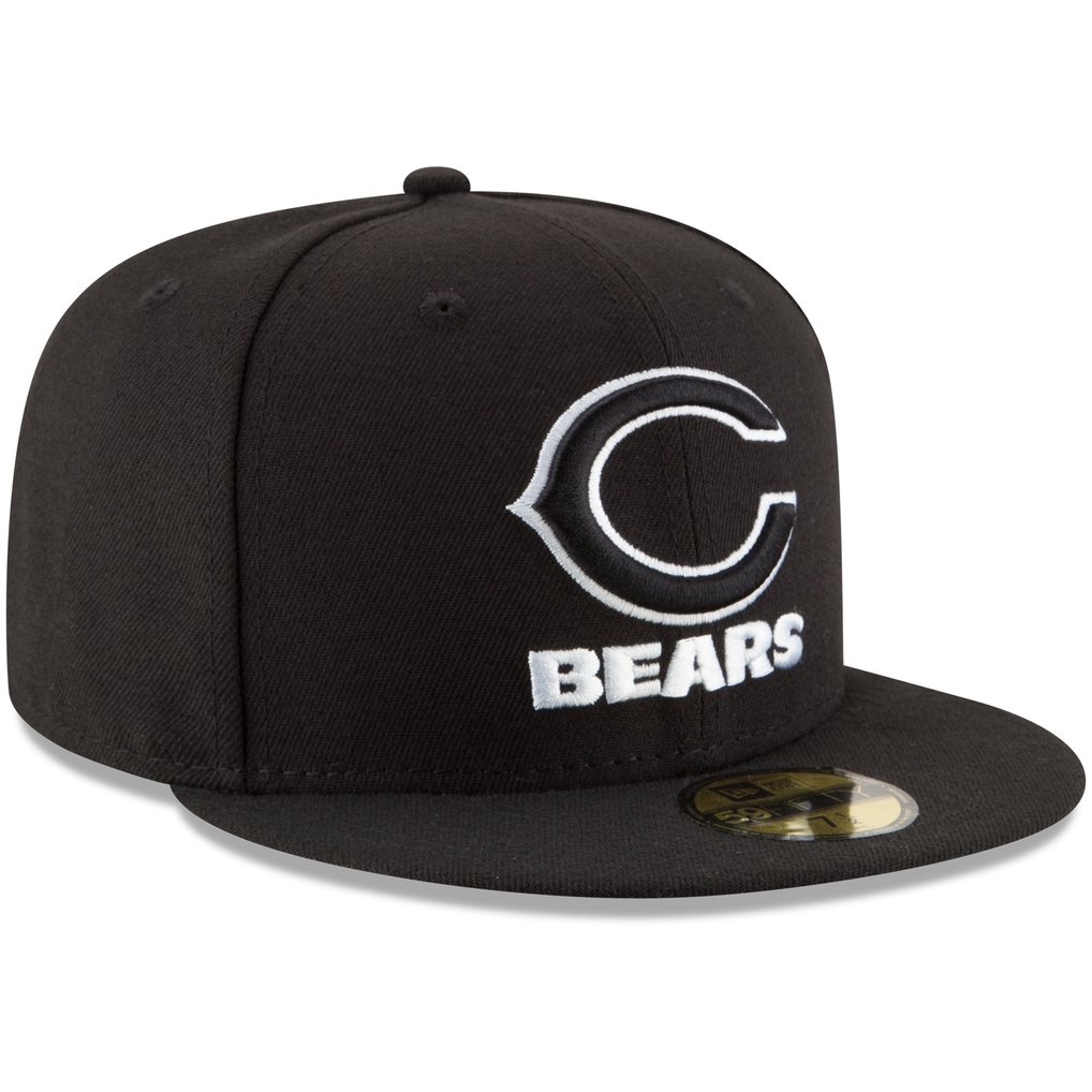 Chicago Bears New Era B-Dub 59FIFTY Fitted Hat - Black