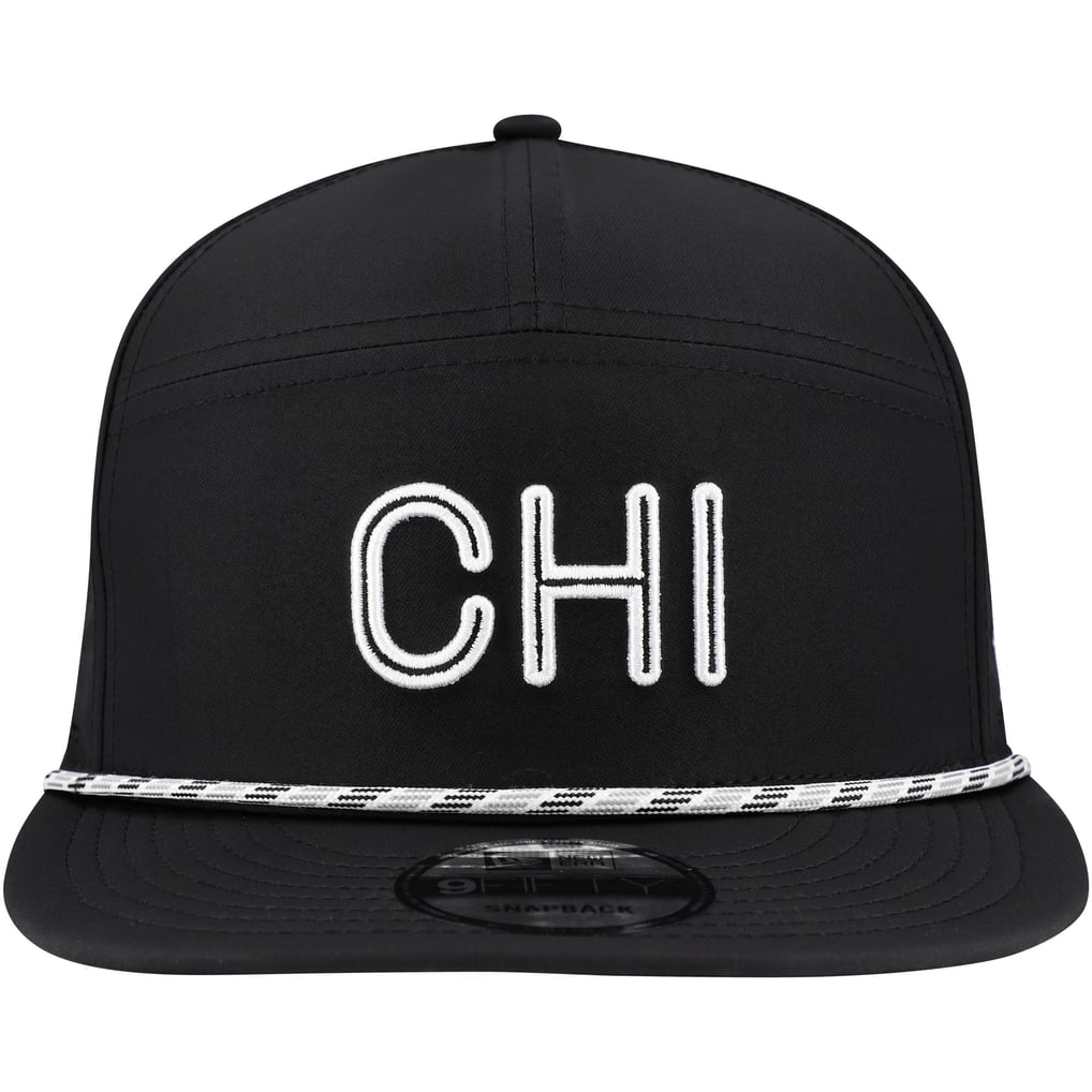 Chicago Bears New Era Hydro 5-Panel 9FIFTY Snapback Hat - Black
