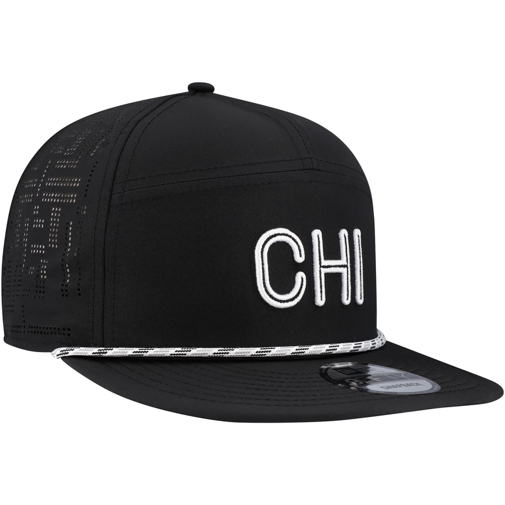 Chicago Bears New Era Hydro 5-Panel 9FIFTY Snapback Hat - Black