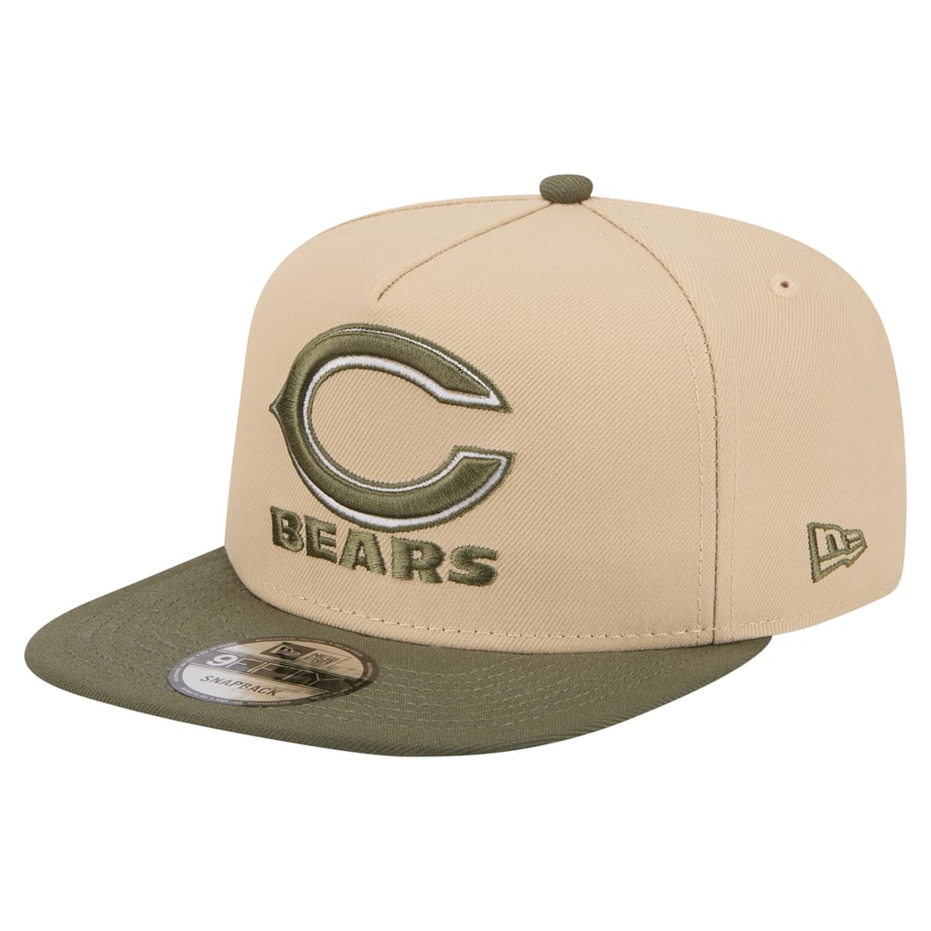 Chicago Bears New Era Color Pack A-Frame 9FIFTY Snapback Hat - Light Beige/Olive