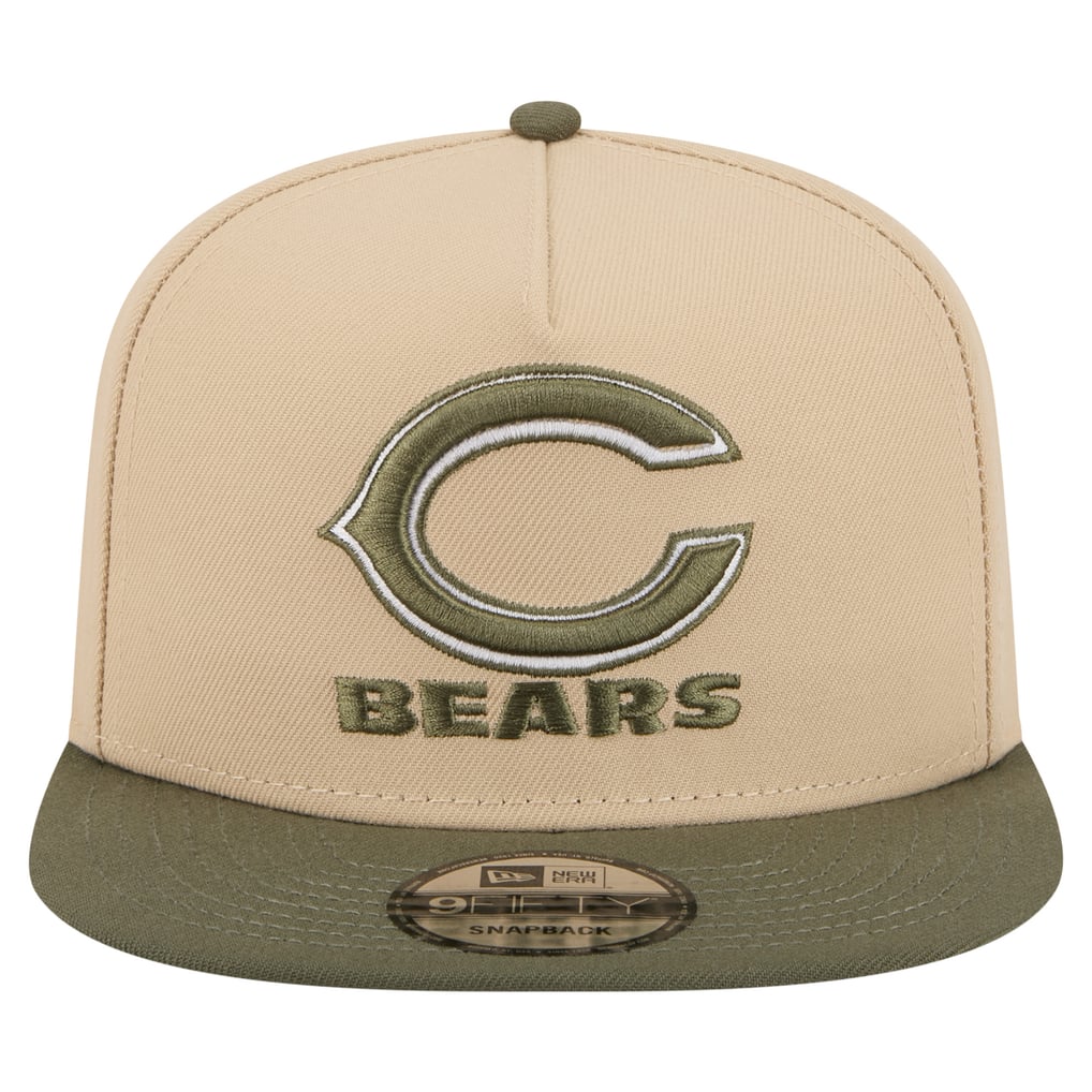 Chicago Bears New Era Color Pack A-Frame 9FIFTY Snapback Hat - Light Beige/Olive